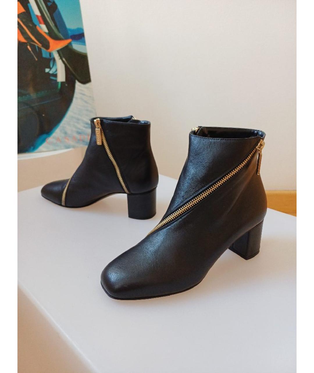 POLLINI Черные кожаные ботильоны, фото 2