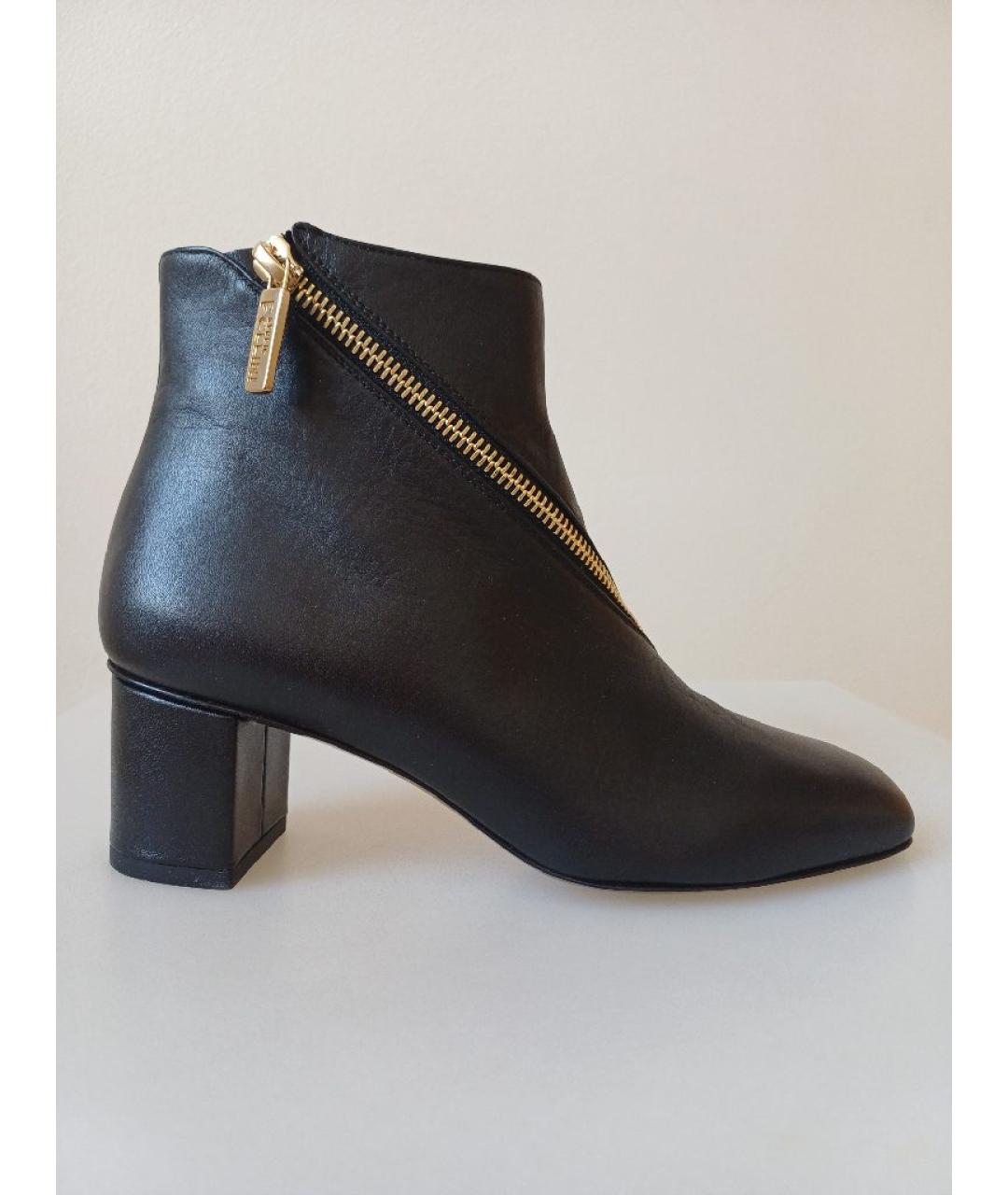 POLLINI Черные кожаные ботильоны, фото 9