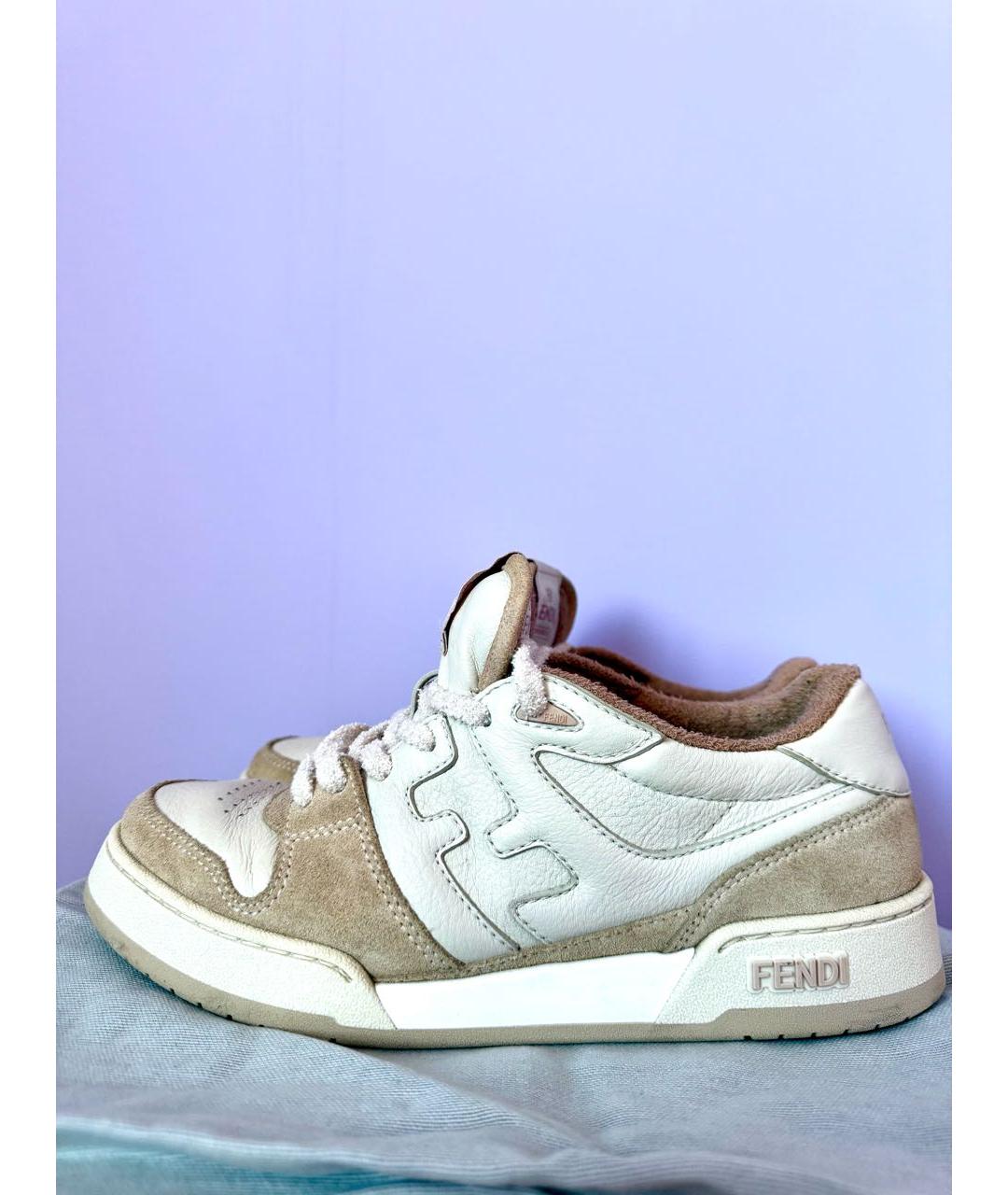 FENDI Розовые замшевые кроссовки, фото 3