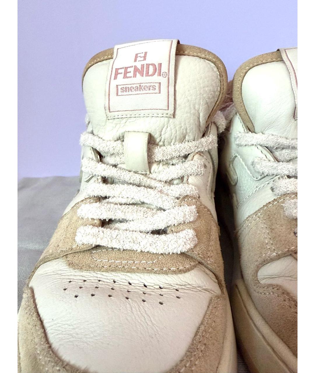 FENDI Розовые замшевые кроссовки, фото 4