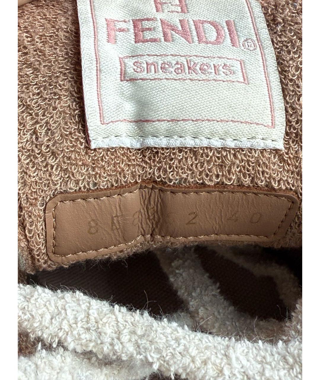 FENDI Розовые замшевые кроссовки, фото 5