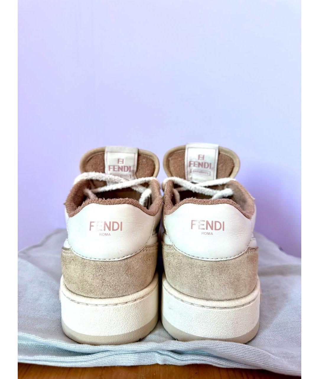 FENDI Розовые замшевые кроссовки, фото 2