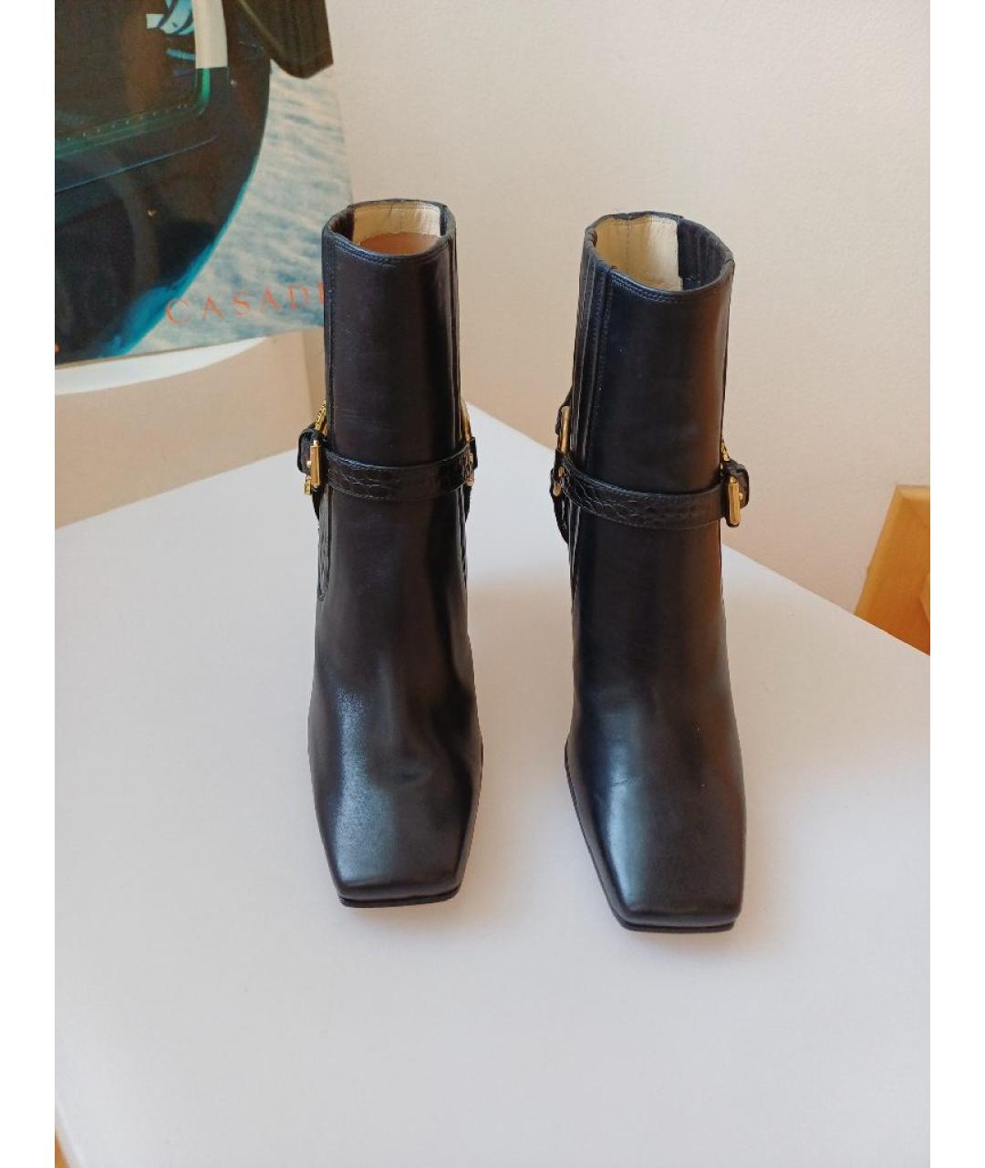 POLLINI Черные кожаные ботильоны, фото 6