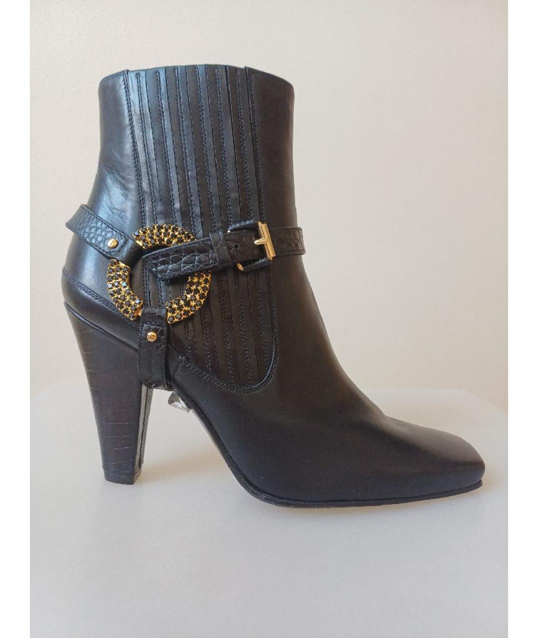 POLLINI Черные кожаные ботильоны, фото 9