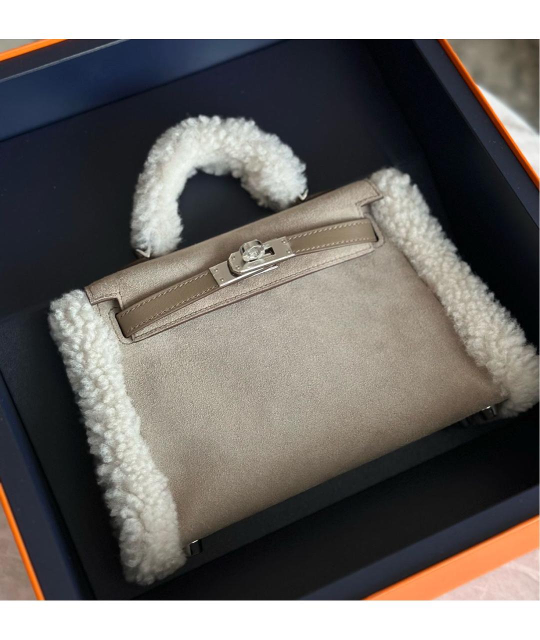 HERMES Серая сумка с короткими ручками, фото 2