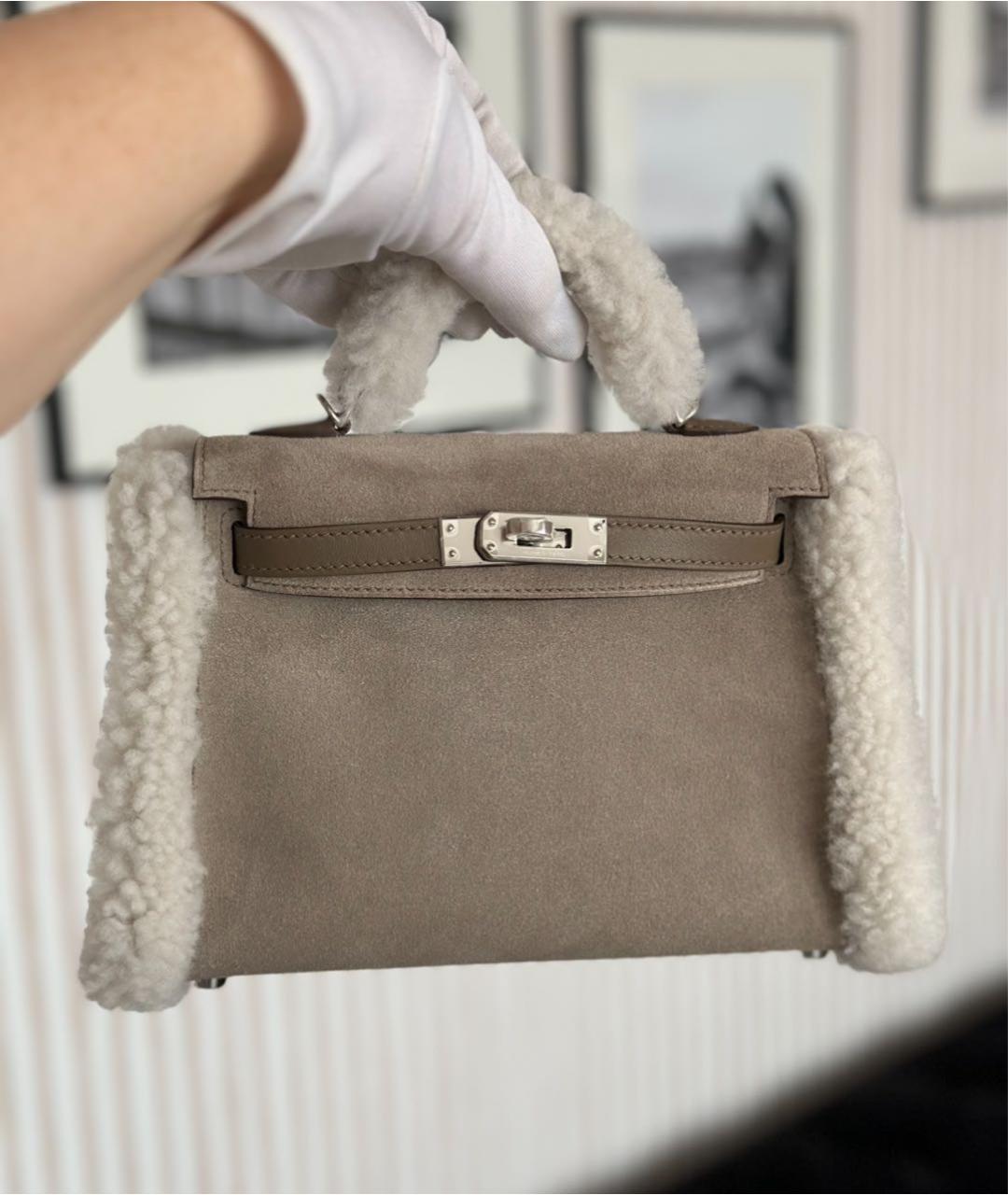 HERMES Серая сумка с короткими ручками, фото 4