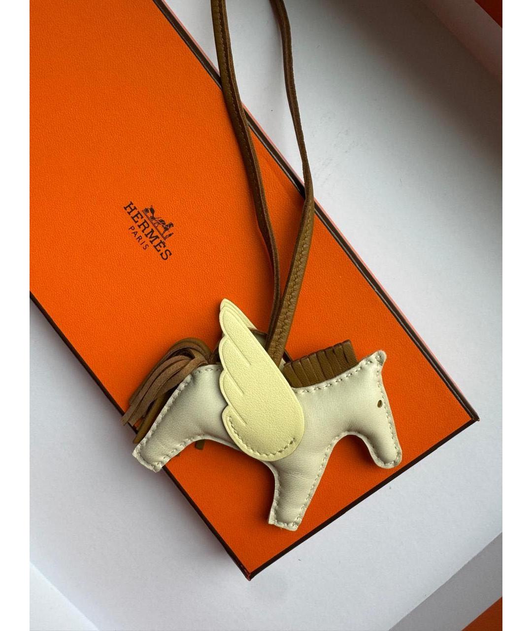 HERMES Бежевый брелок, фото 6