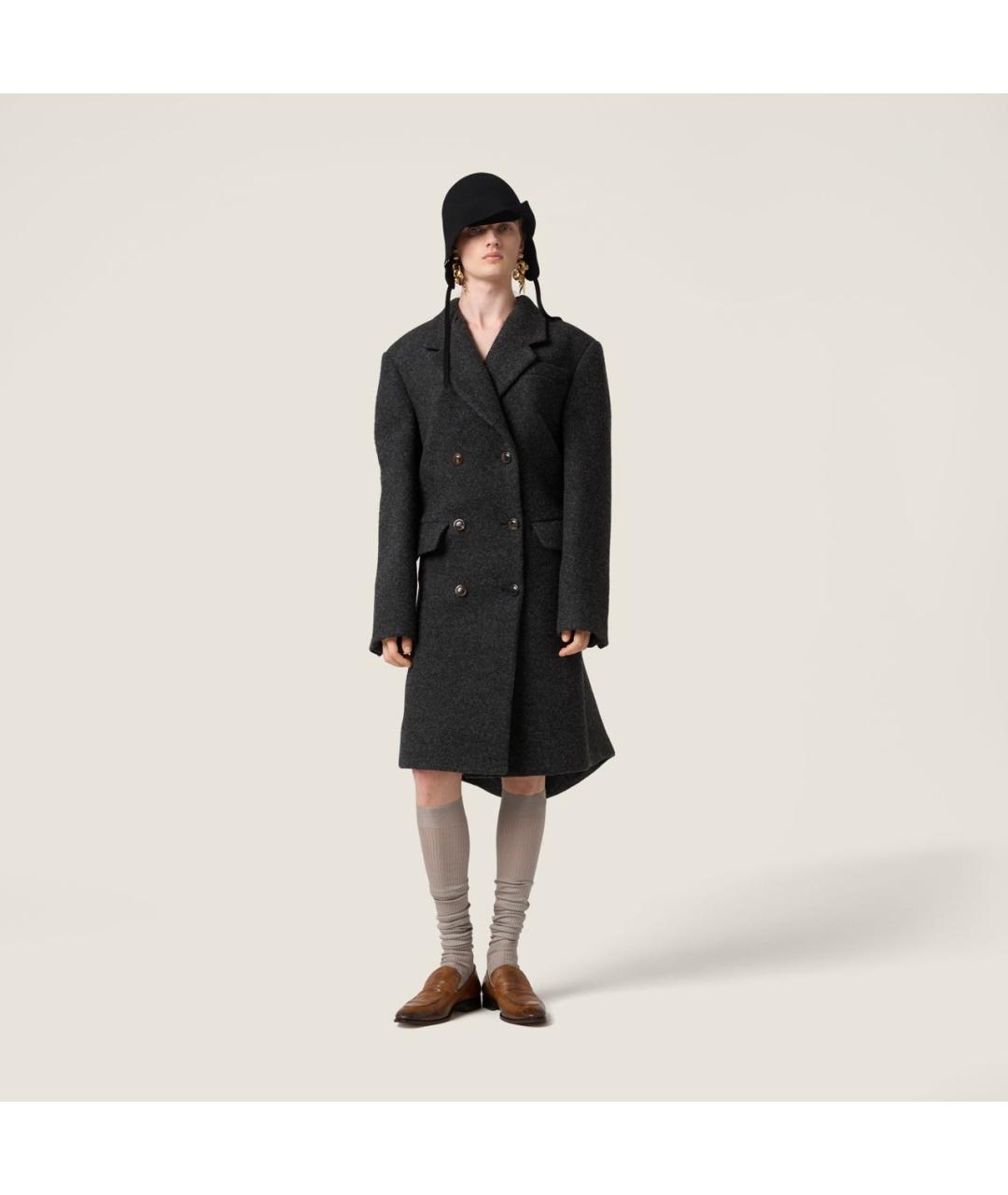 MIU MIU Серое пальто, фото 2