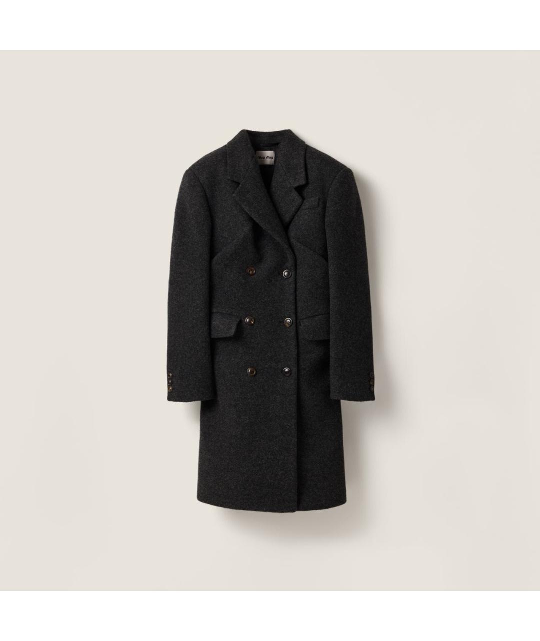 MIU MIU Серое пальто, фото 4