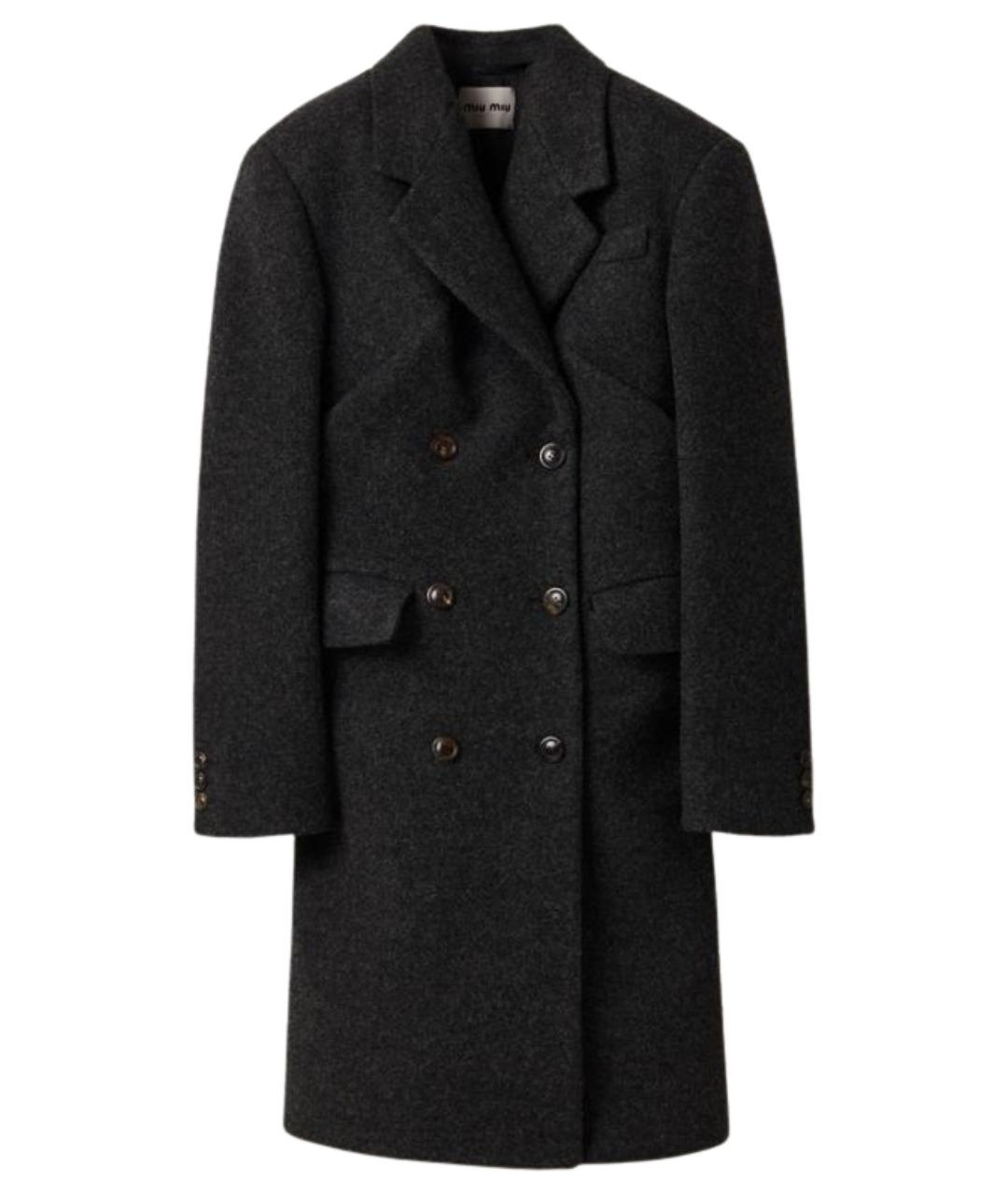MIU MIU Серое пальто, фото 1