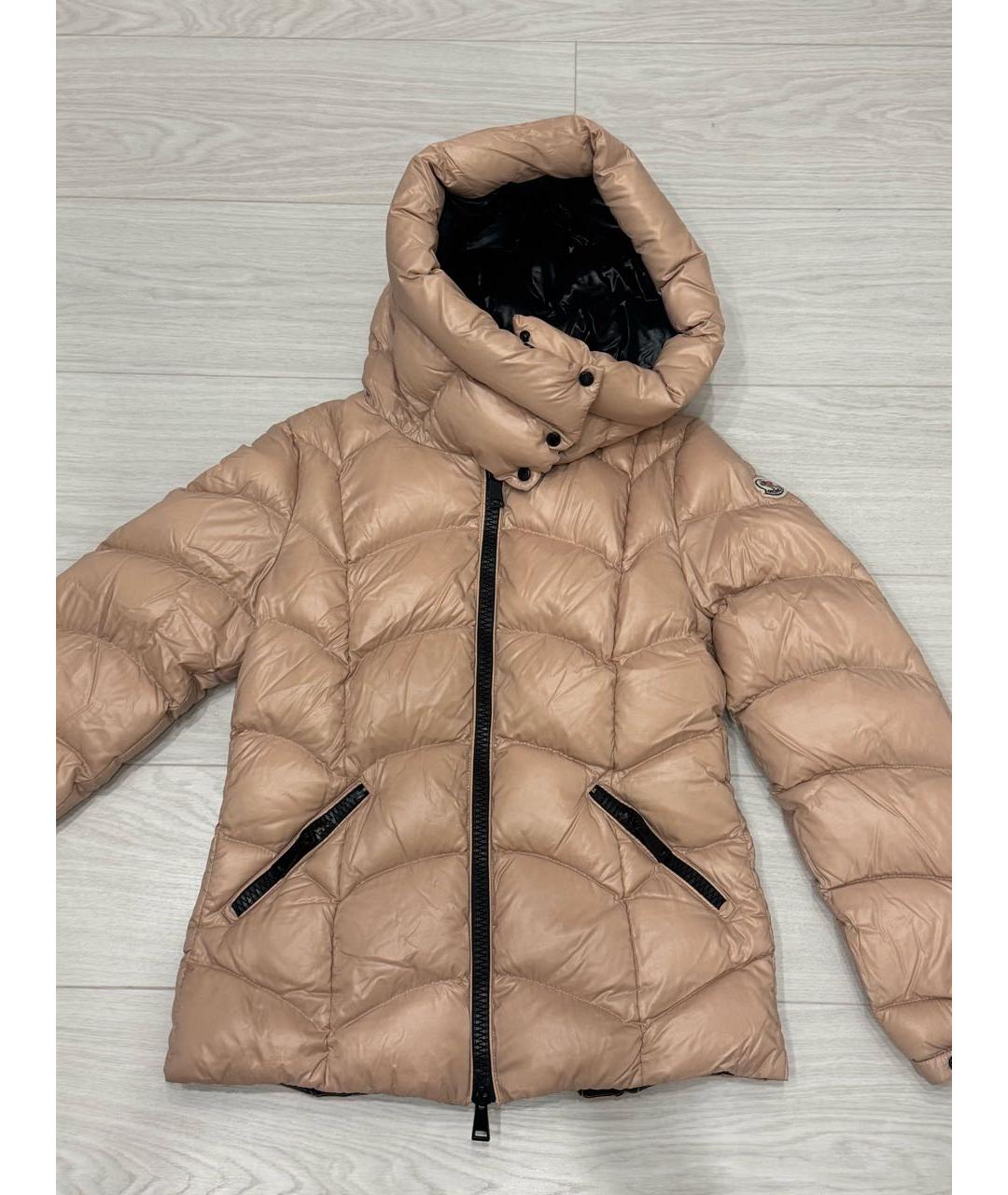 MONCLER Бежевая полиамидовая куртка, фото 3