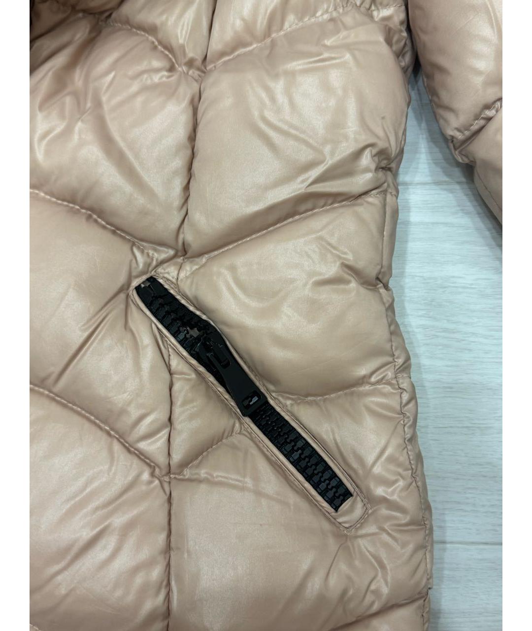 MONCLER Бежевая полиамидовая куртка, фото 4