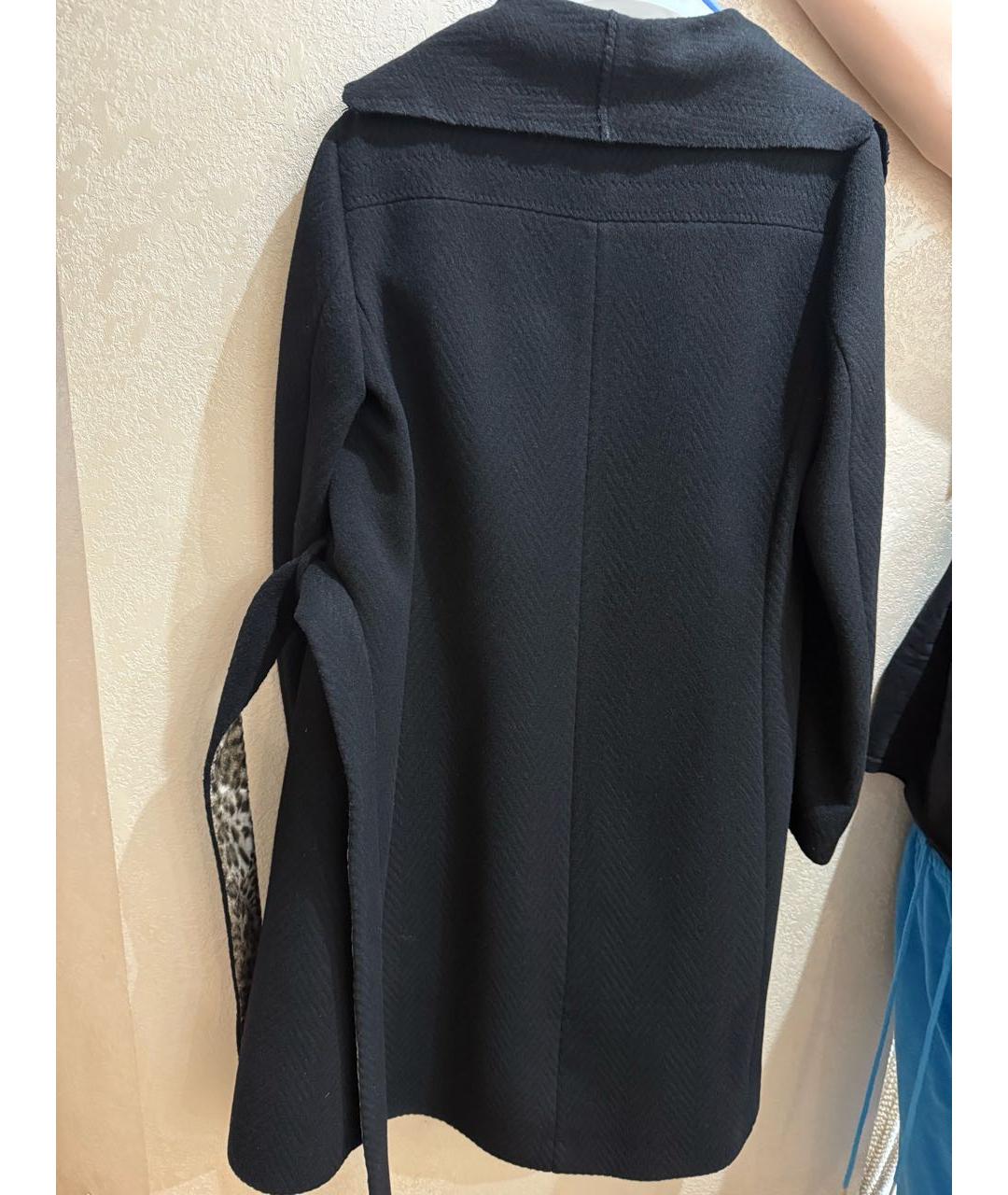 ROBERTO CAVALLI Черное шерстяное пальто, фото 2