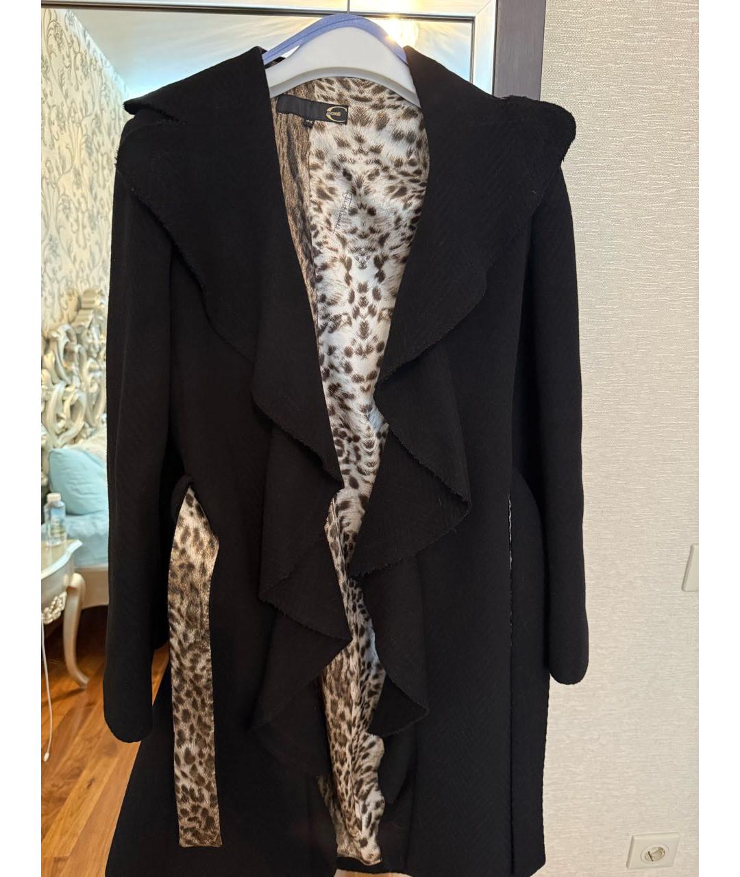 ROBERTO CAVALLI Черное шерстяное пальто, фото 5