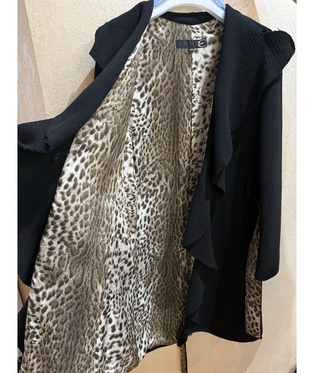 ROBERTO CAVALLI Черное шерстяное пальто, фото 3