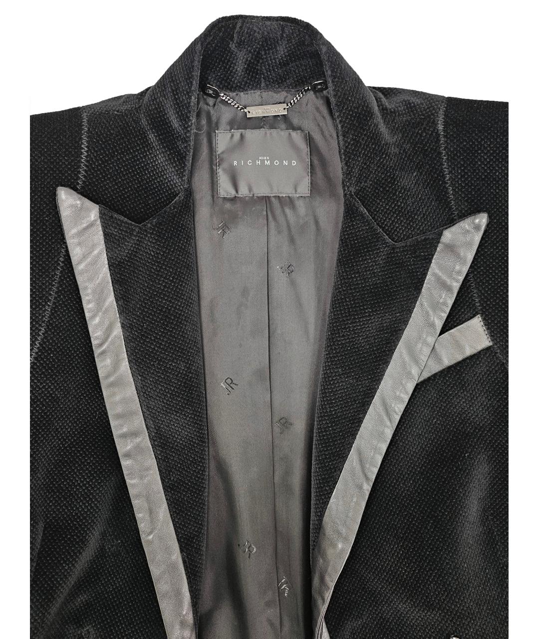 JOHN RICHMOND Черное хлопковое пальто, фото 4