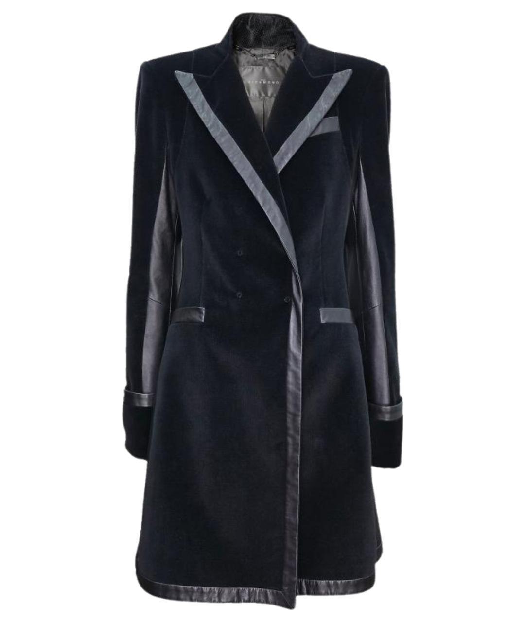 JOHN RICHMOND Черное хлопковое пальто, фото 1