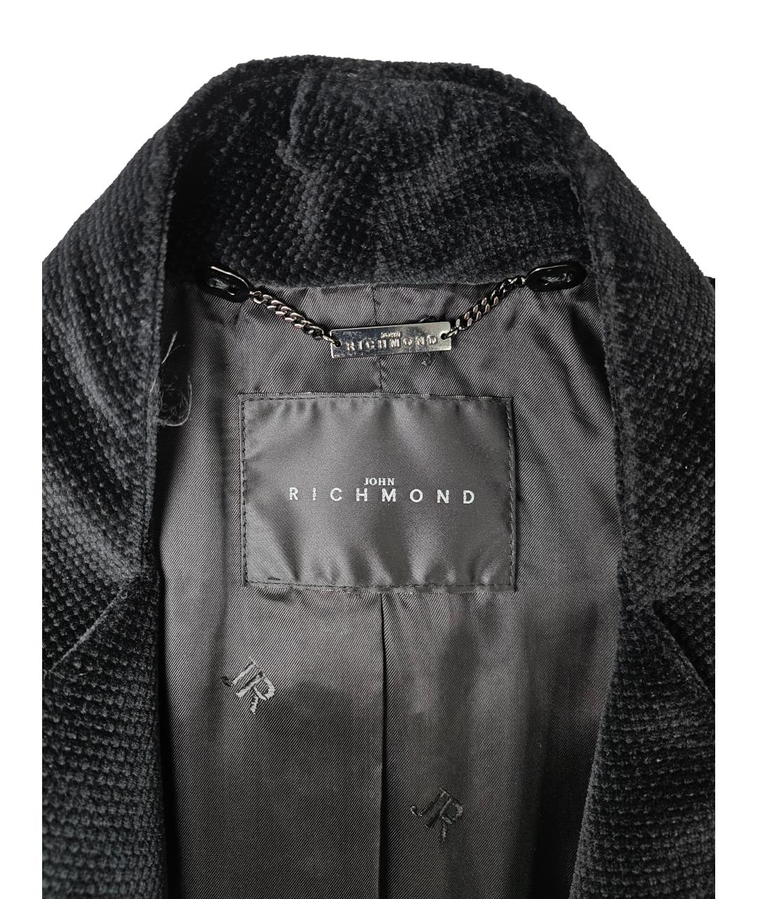 JOHN RICHMOND Черное хлопковое пальто, фото 5