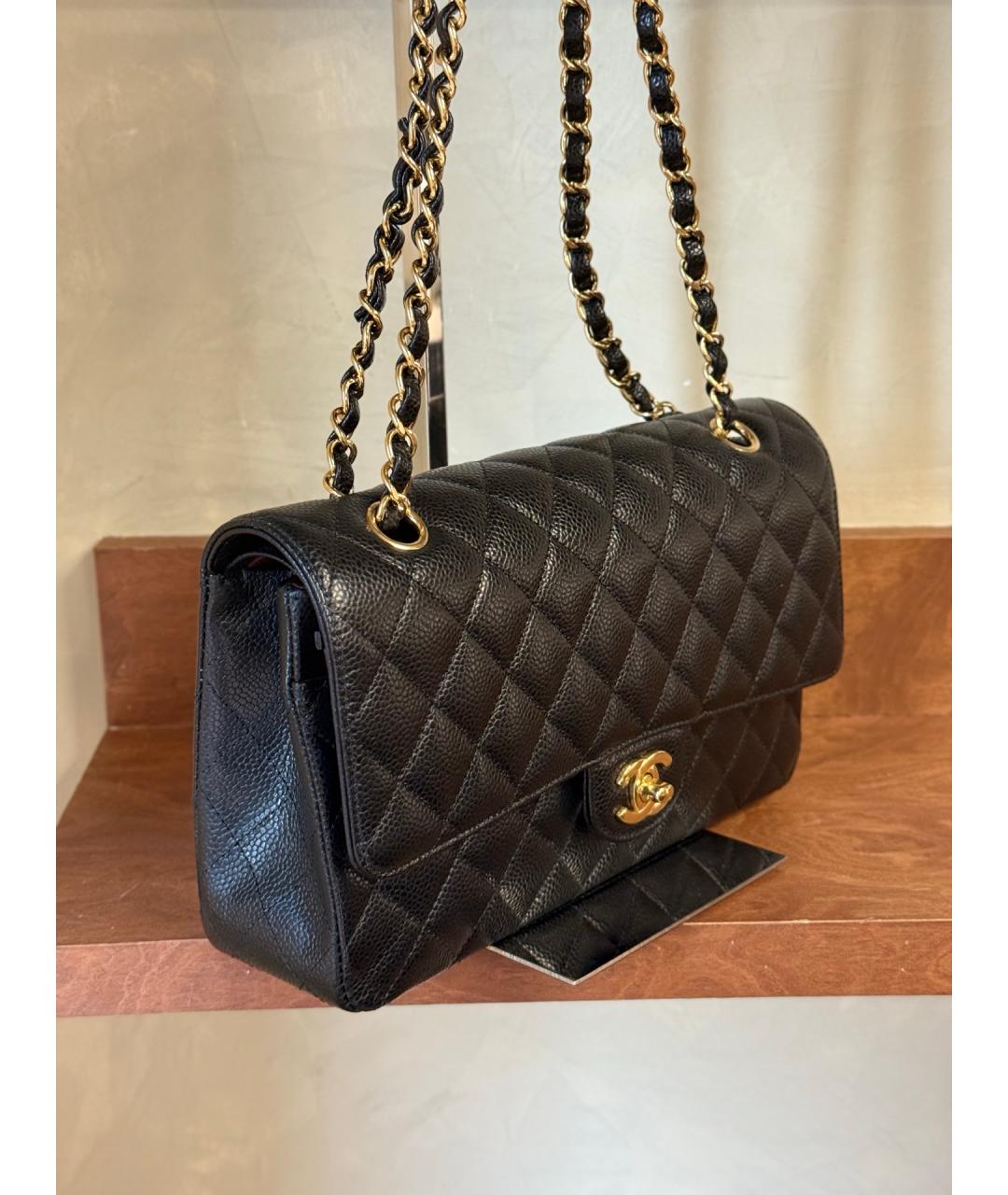 CHANEL Черная кожаная сумка через плечо, фото 5