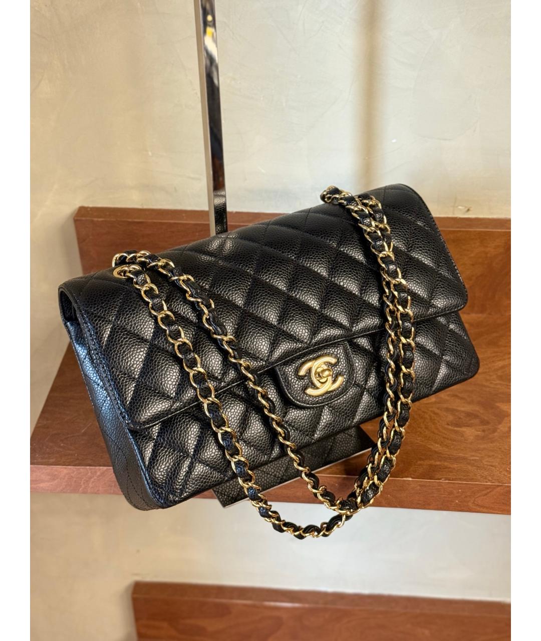 CHANEL Черная кожаная сумка через плечо, фото 6