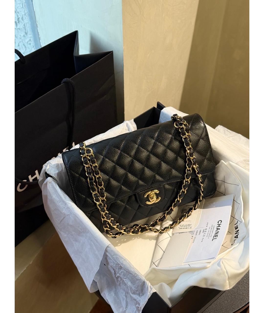 CHANEL Черная кожаная сумка через плечо, фото 2