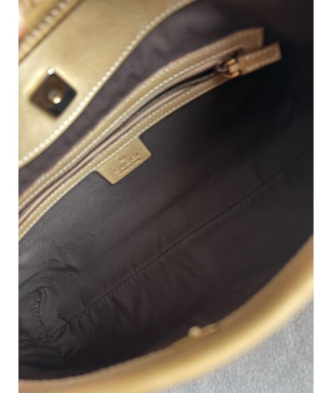 GUCCI Бежевая кожаная сумка через плечо, фото 4