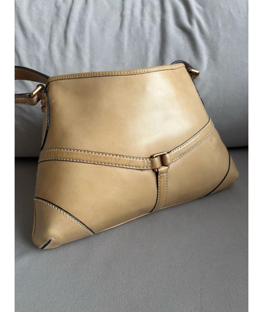 GUCCI Бежевая кожаная сумка через плечо, фото 3