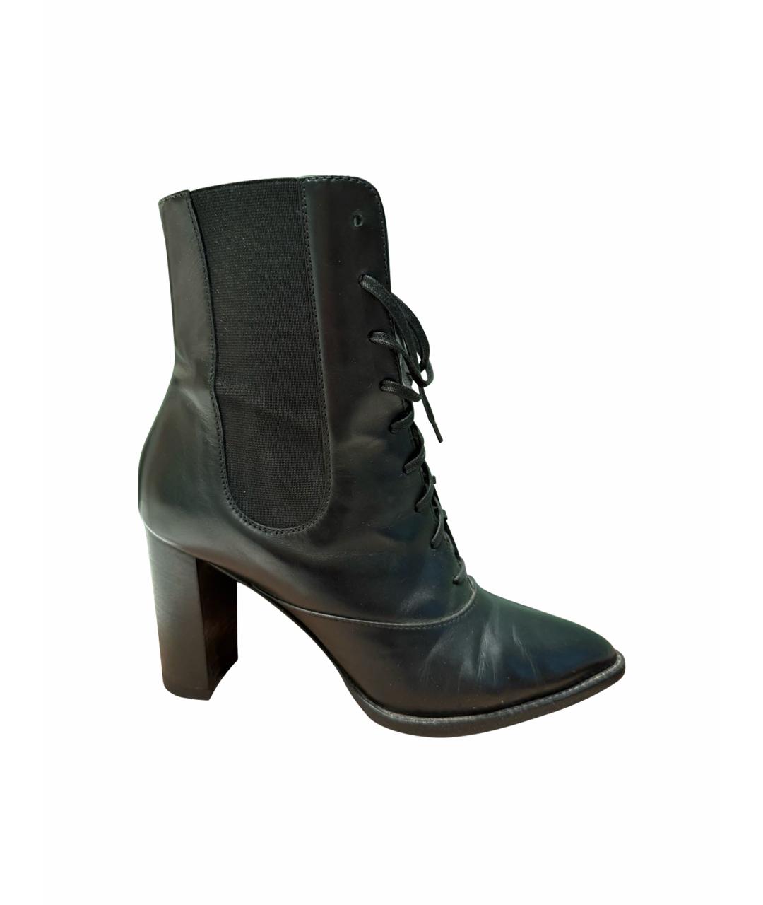 GIANVITO ROSSI Черные кожаные ботильоны, фото 1