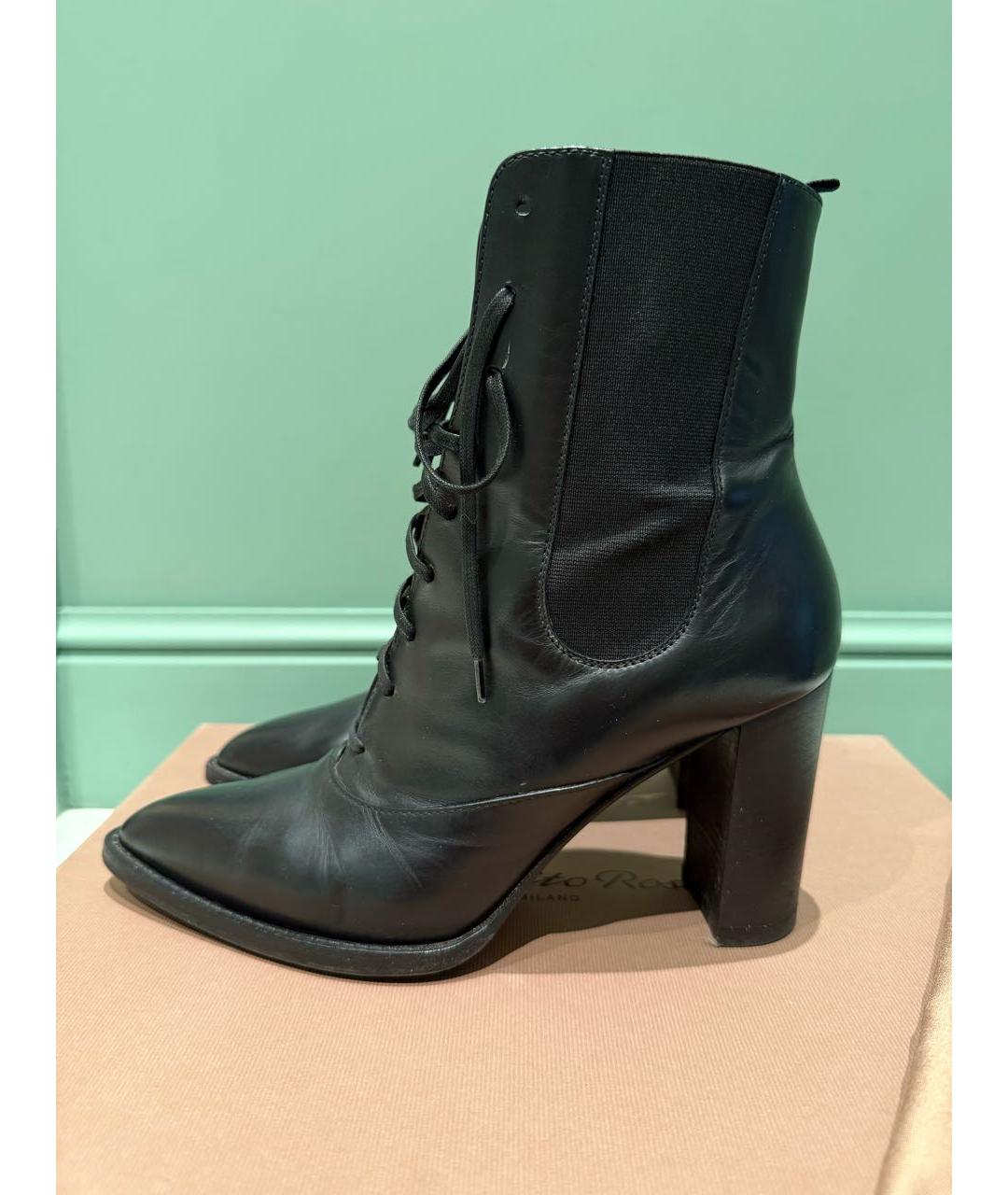 GIANVITO ROSSI Черные кожаные ботильоны, фото 2