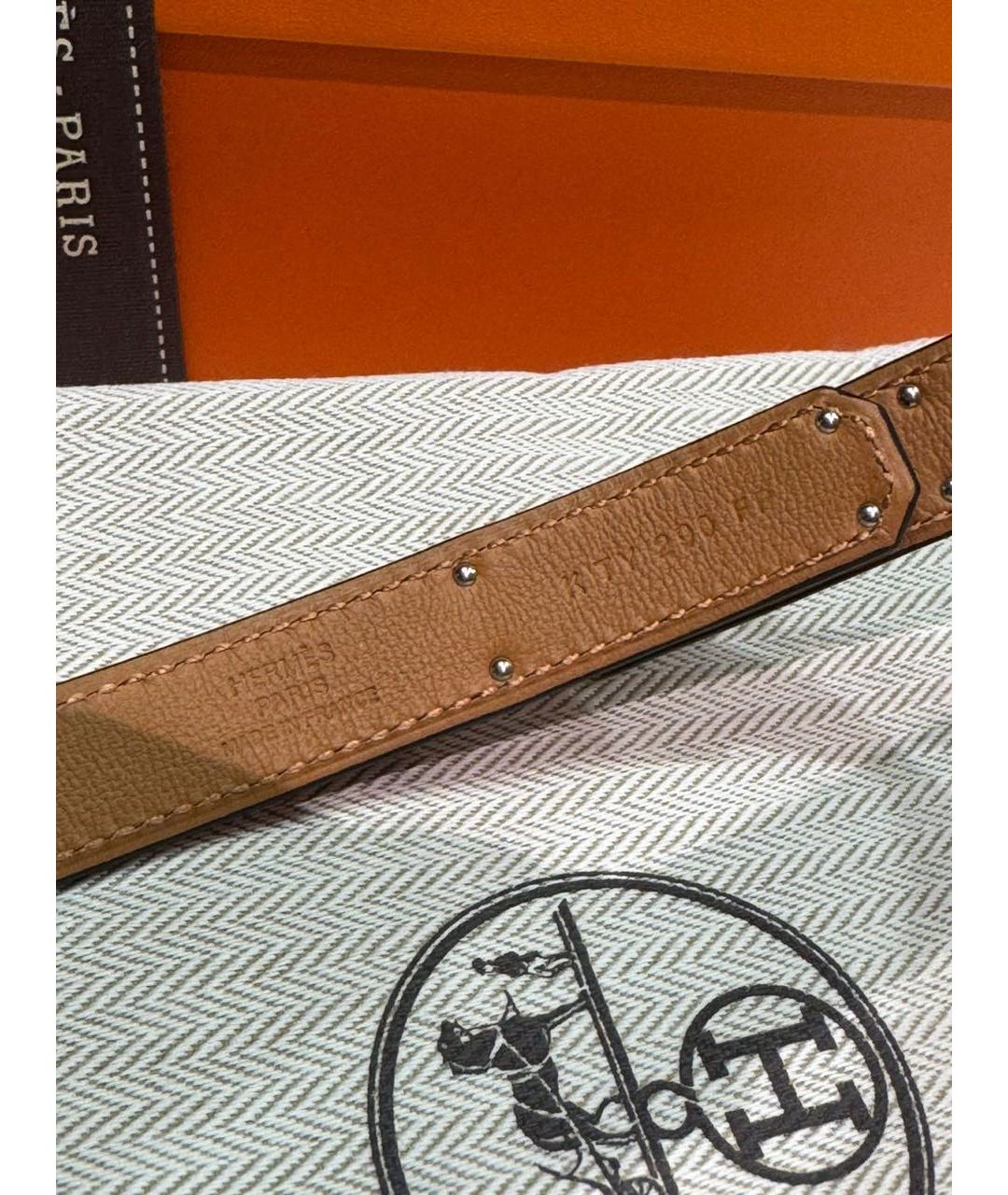 HERMES Бордовый кожаный ремень, фото 3