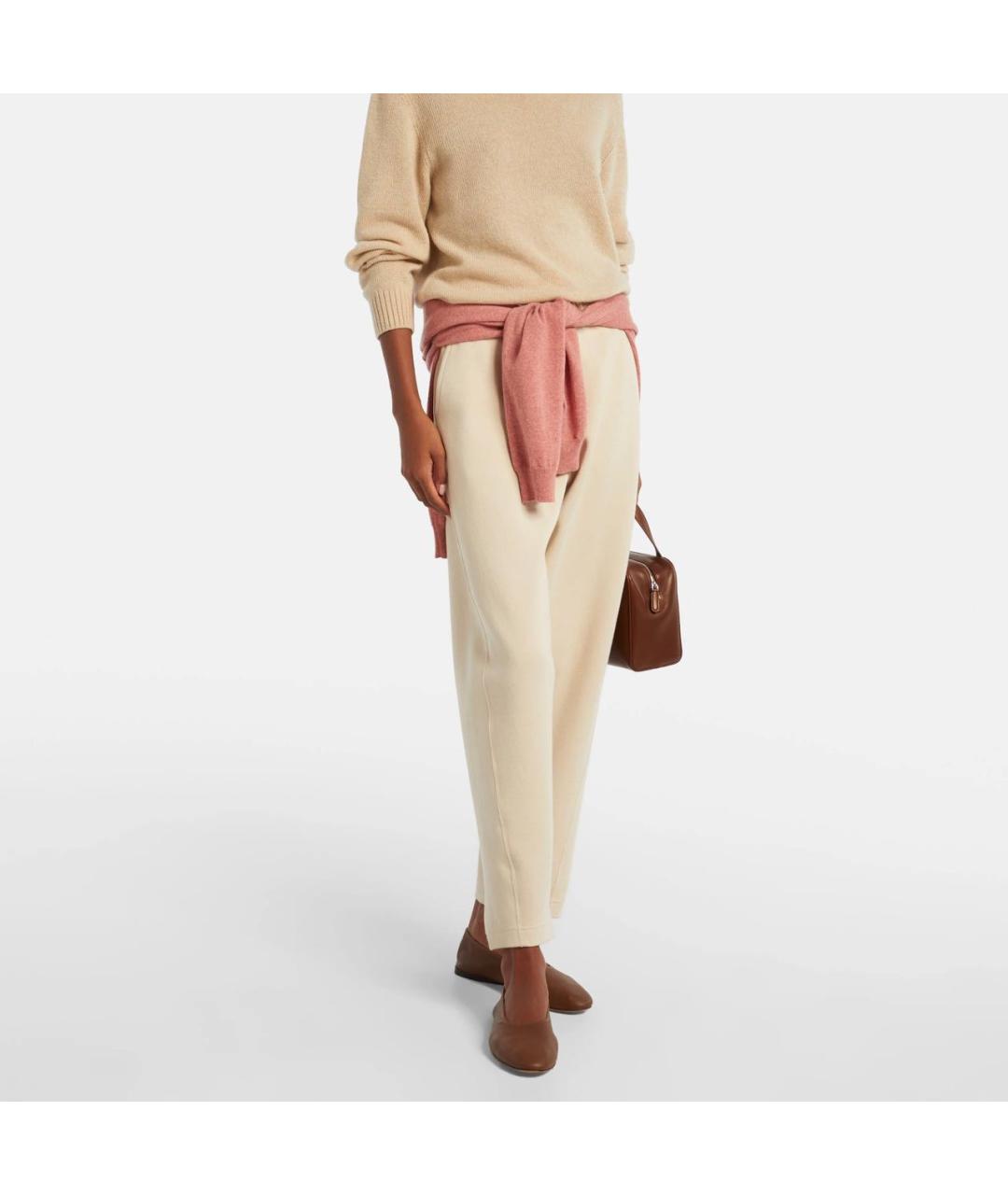 LORO PIANA Бежевые прямые брюки, фото 4