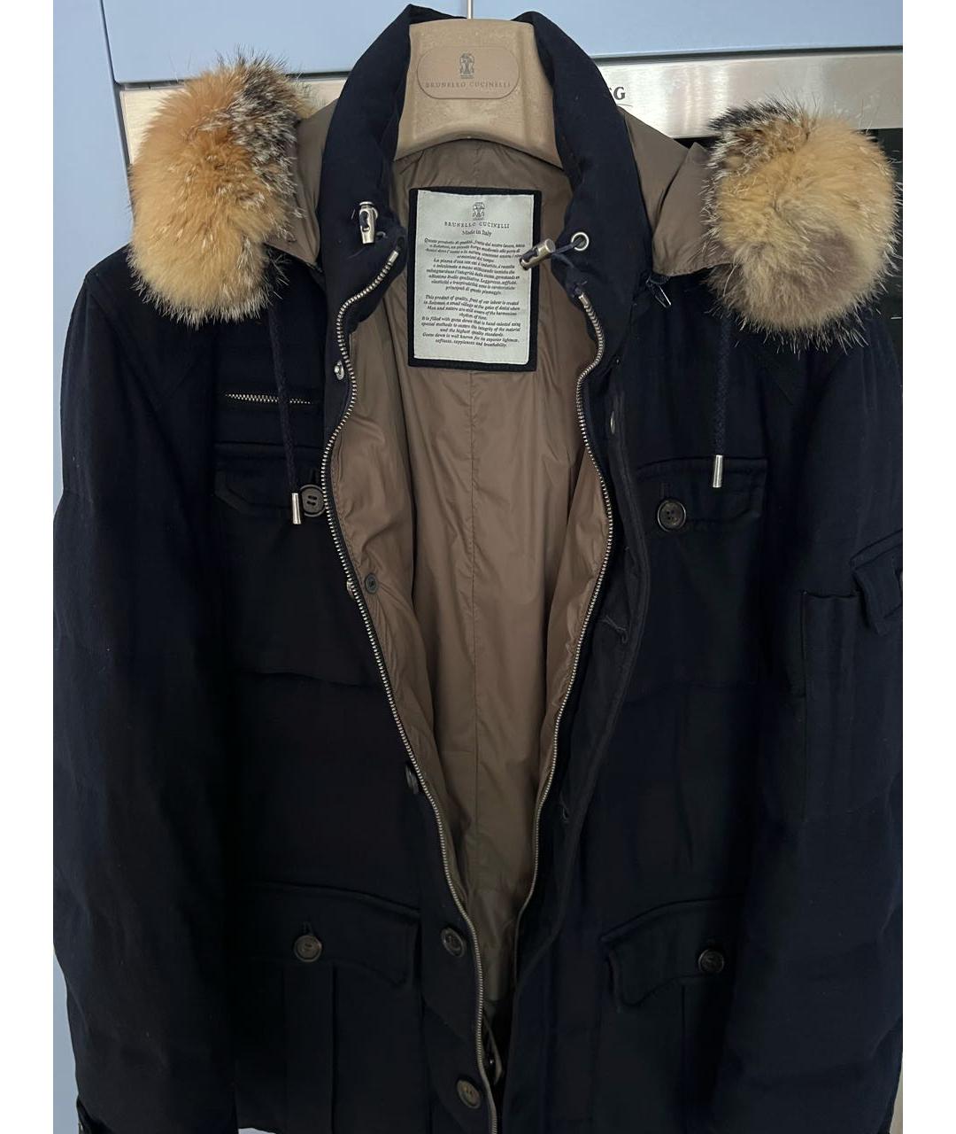 BRUNELLO CUCINELLI Темно-синий кашемировый пуховик, фото 6