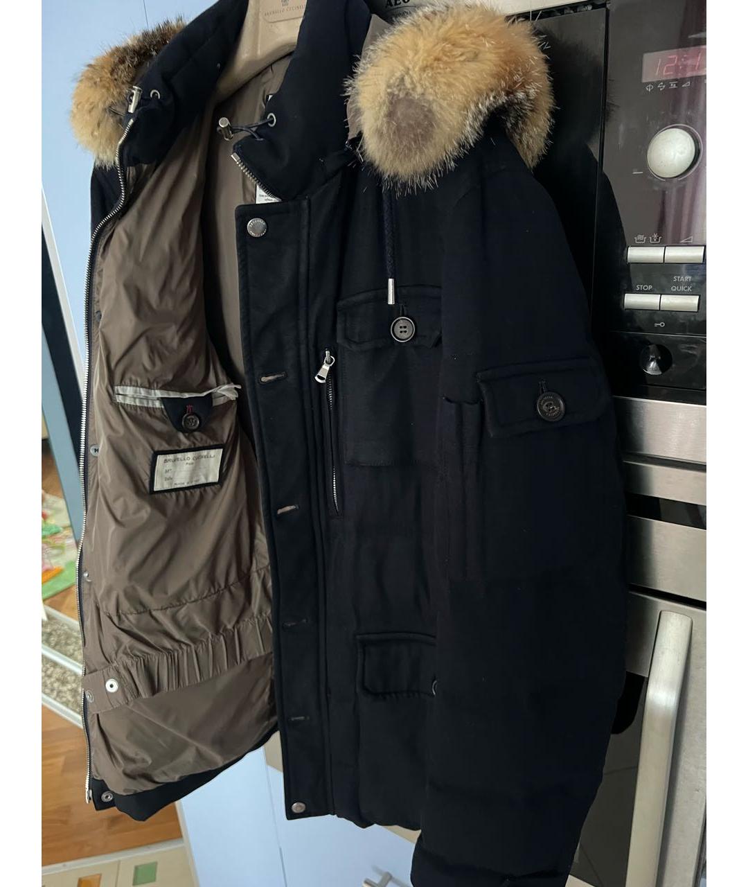 BRUNELLO CUCINELLI Темно-синий кашемировый пуховик, фото 8