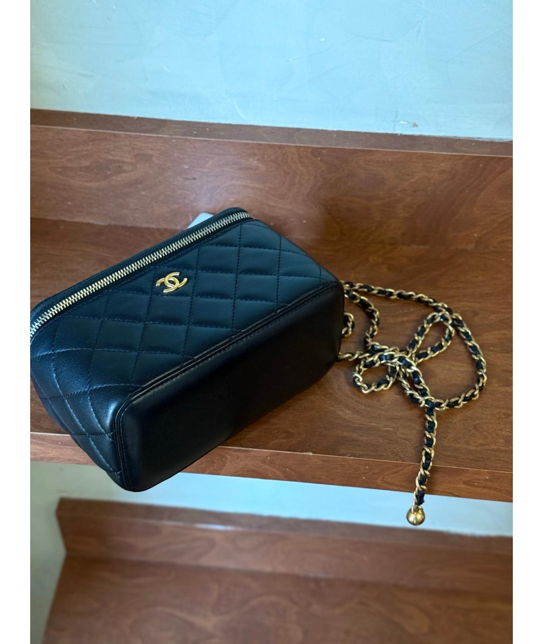 CHANEL Черная кожаная сумка через плечо, фото 6