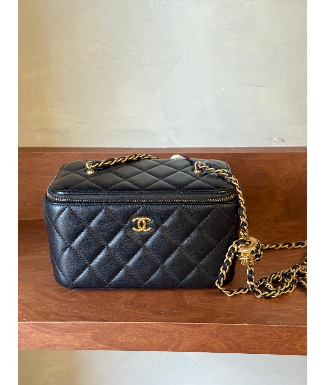 CHANEL Черная кожаная сумка через плечо, фото 2