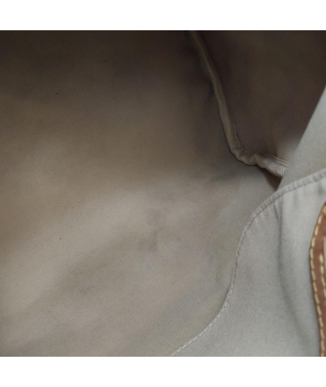 LOUIS VUITTON Бежевая кожаная сумка с короткими ручками, фото 7