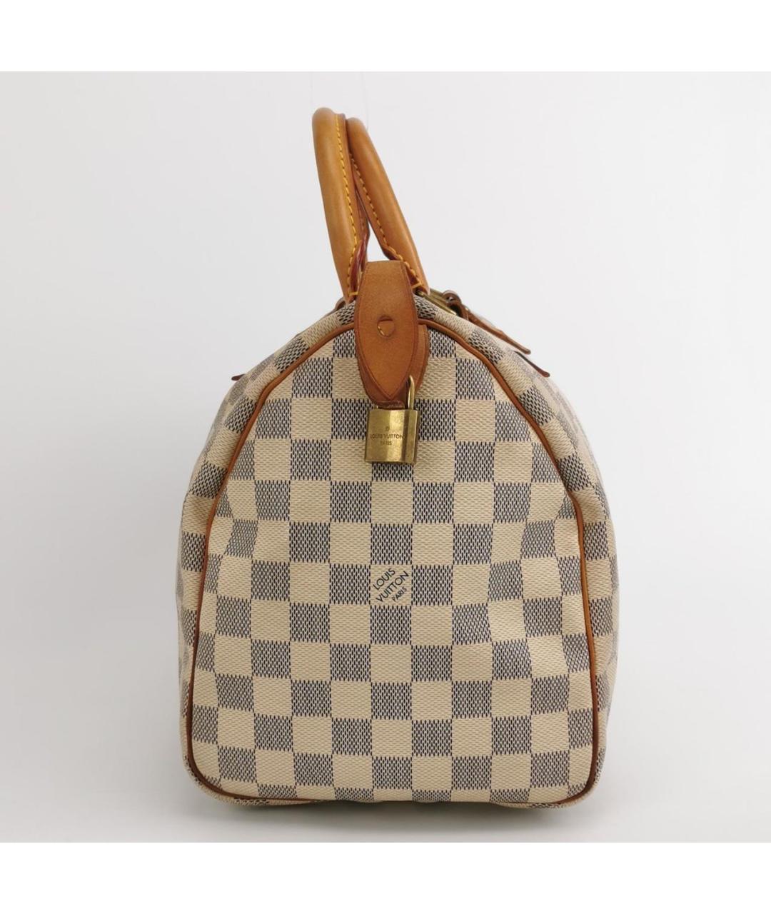 LOUIS VUITTON Бежевая кожаная сумка с короткими ручками, фото 3