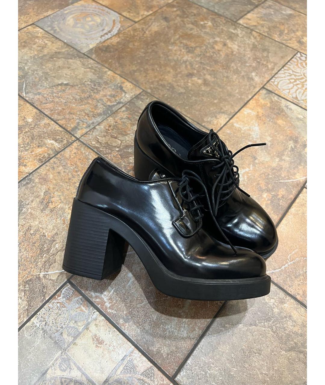 PRADA Черные кожаные ботинки, фото 9