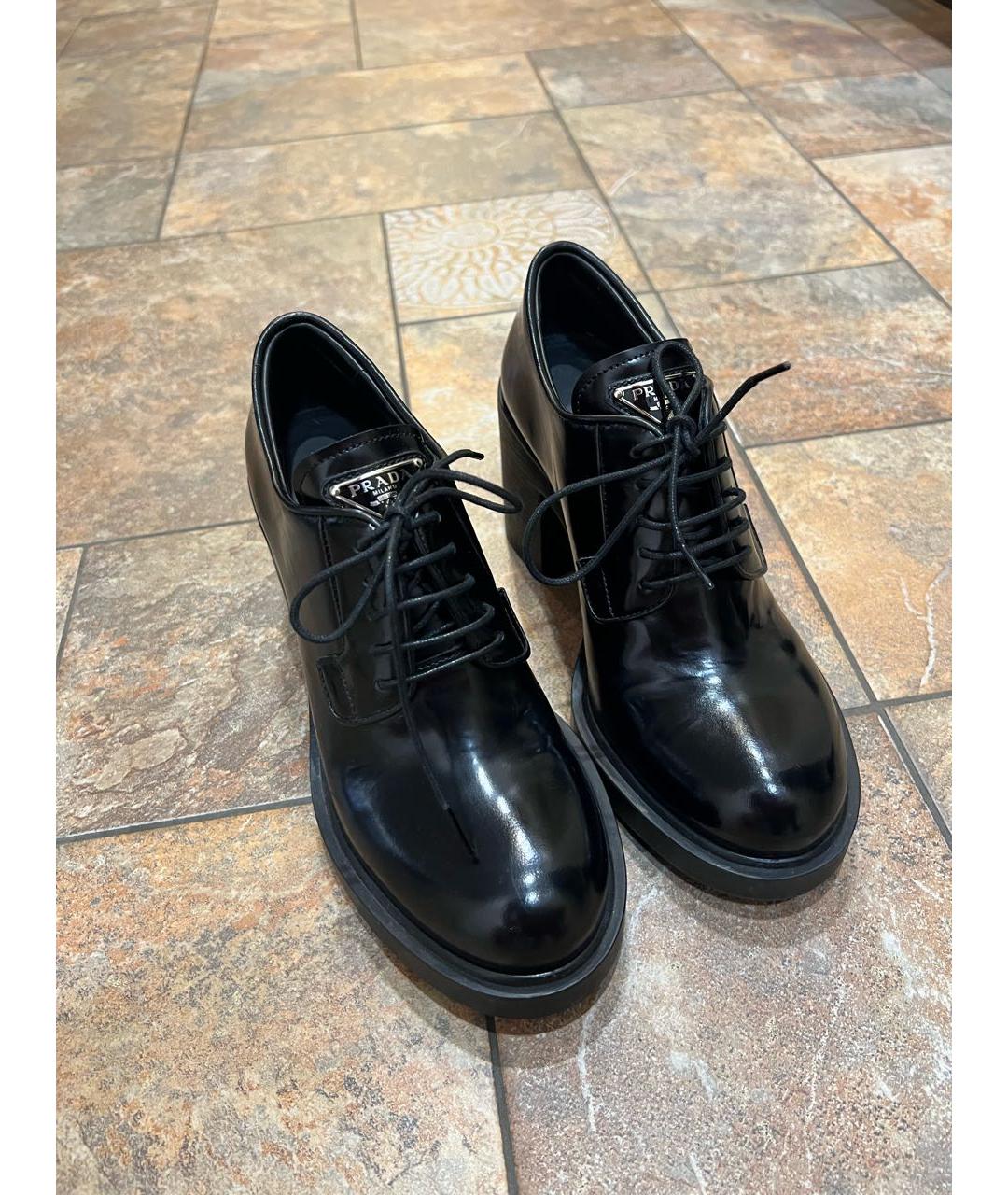 PRADA Черные кожаные ботинки, фото 7