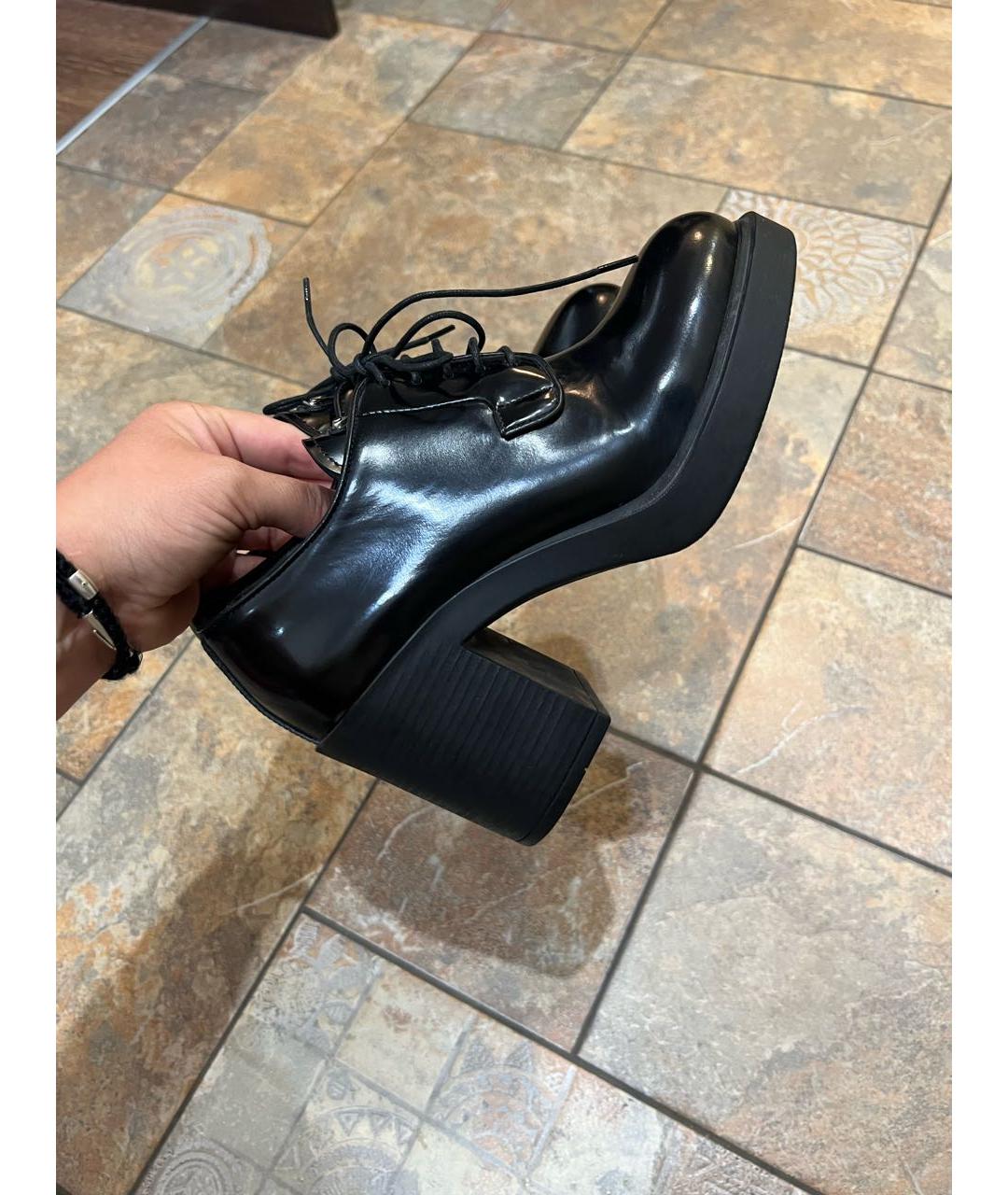PRADA Черные кожаные ботинки, фото 5