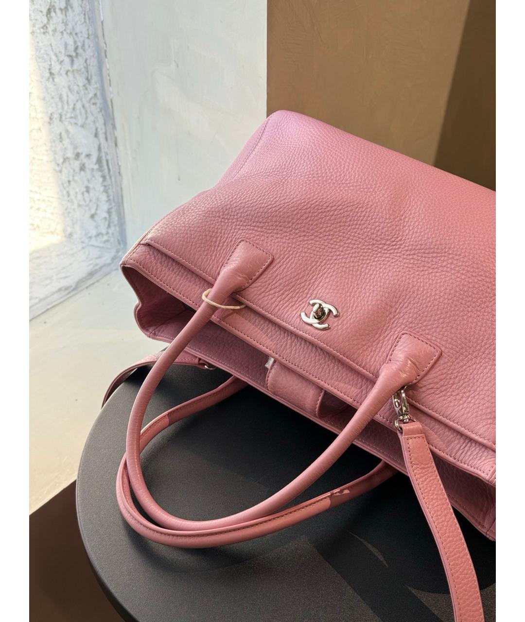 CHANEL Розовая кожаная сумка через плечо, фото 8
