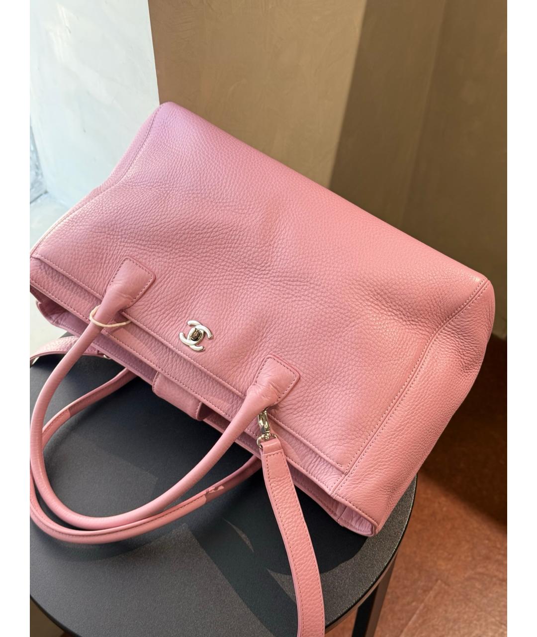 CHANEL Розовая кожаная сумка через плечо, фото 7
