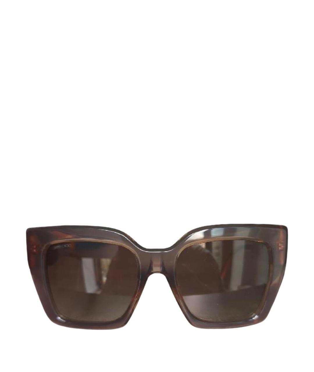 JIMMY CHOO Бежевые пластиковые солнцезащитные очки, фото 1