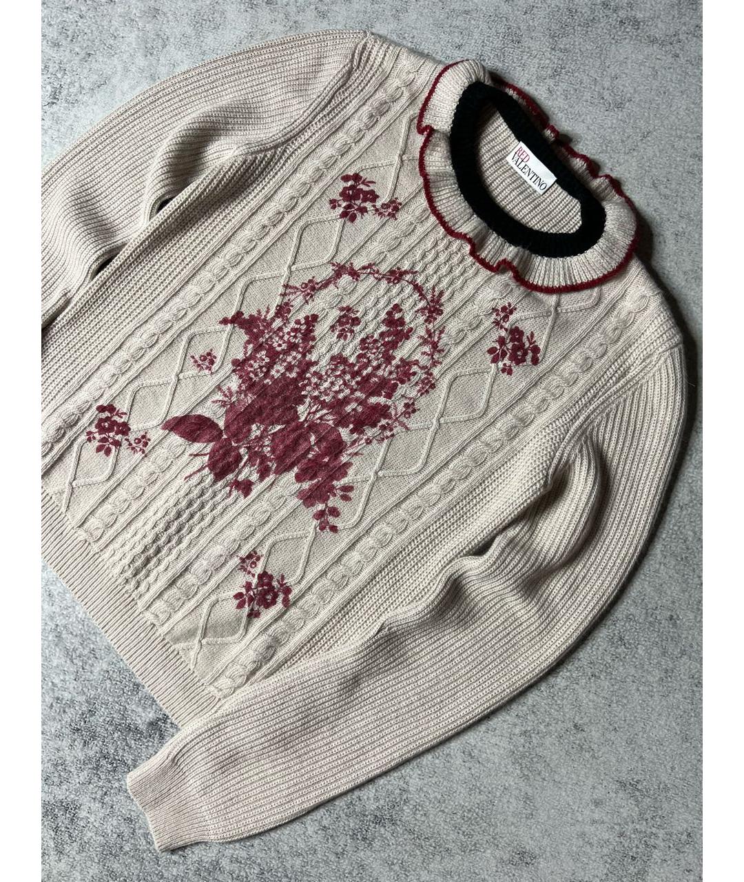 RED VALENTINO Бежевый шерстяной джемпер / свитер, фото 6