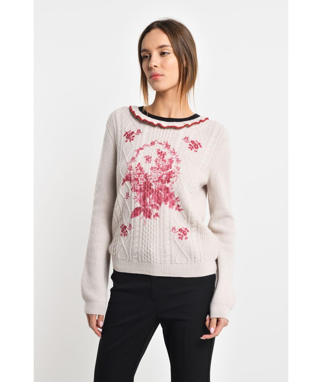 RED VALENTINO Бежевый шерстяной джемпер / свитер, фото 3