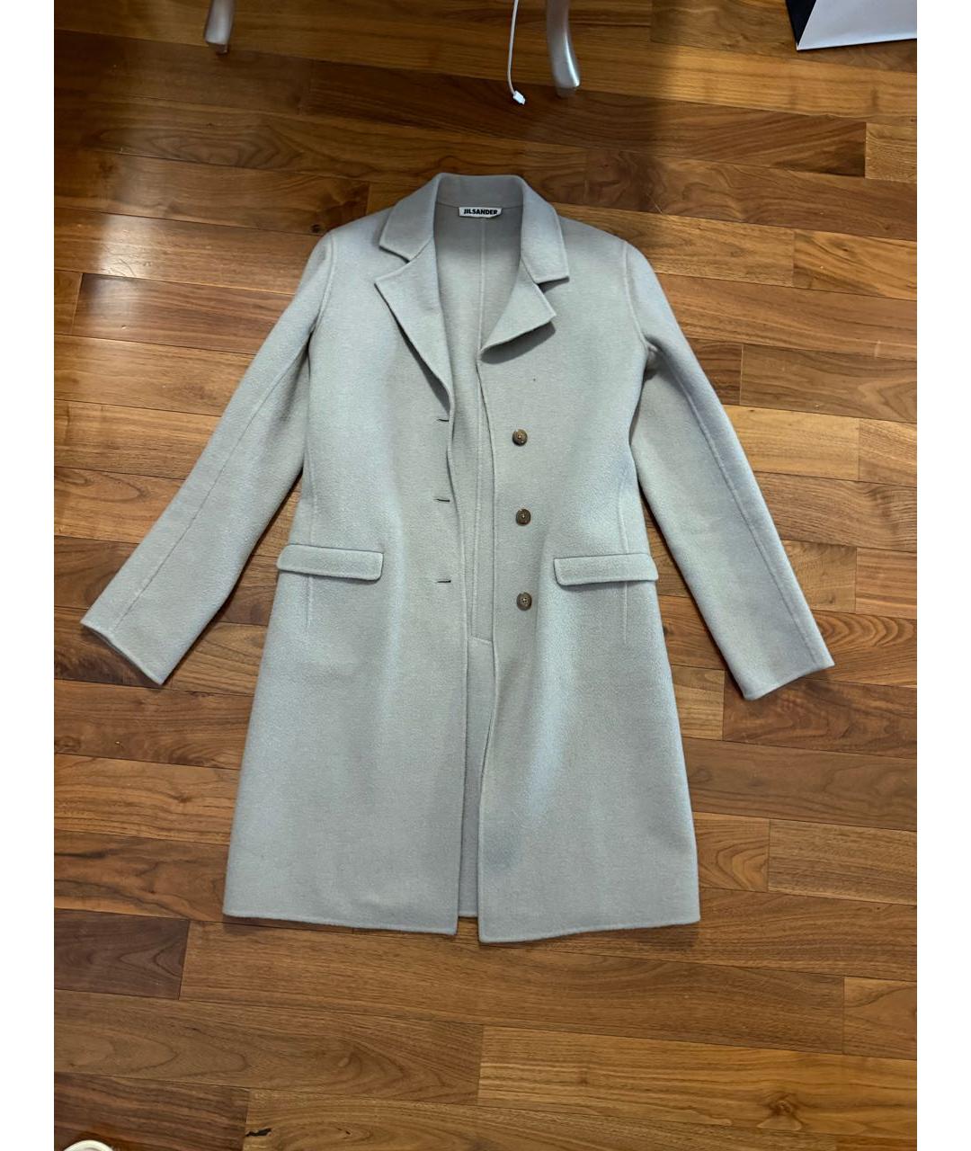 JIL SANDER Серое кашемировое пальто, фото 6