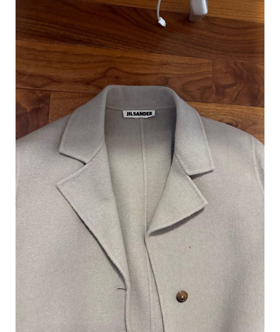 JIL SANDER Серое кашемировое пальто, фото 3