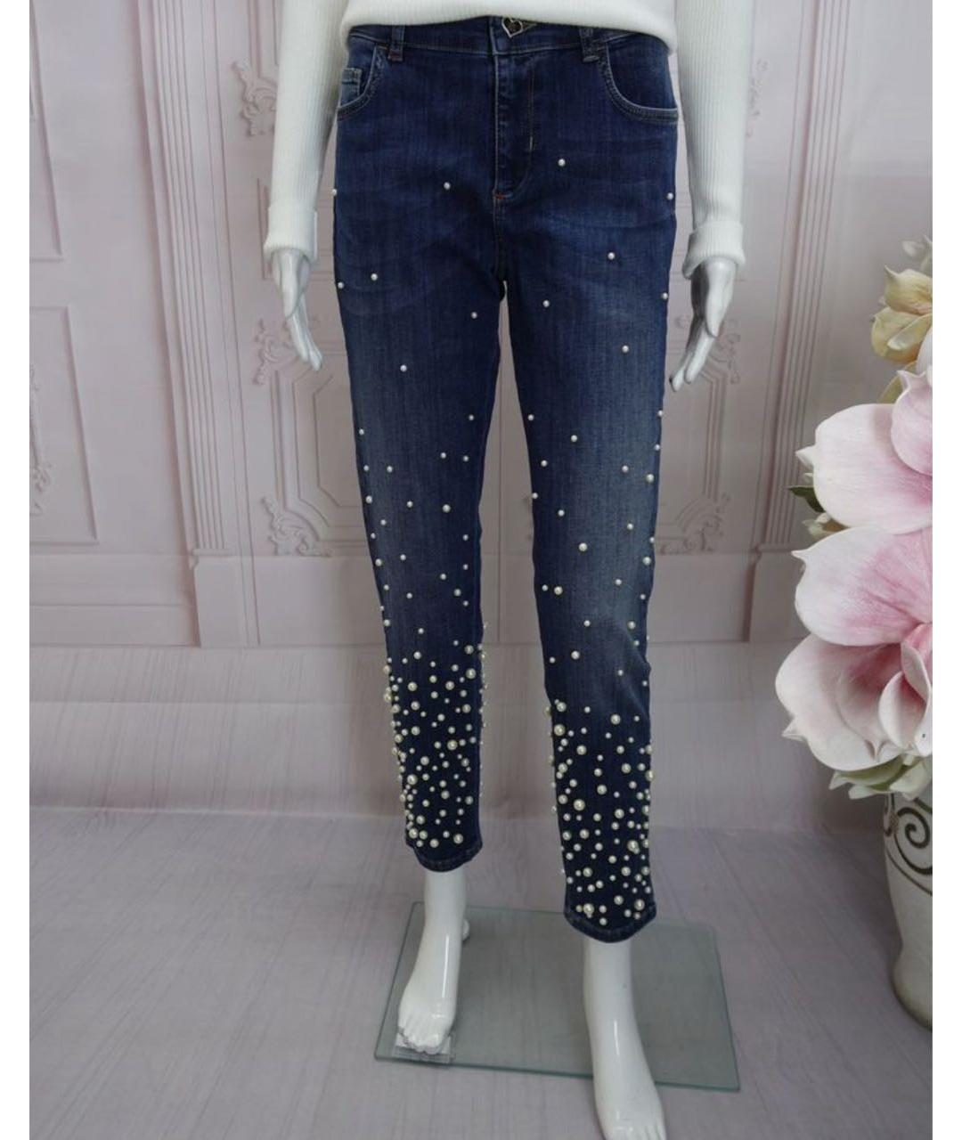 TWIN-SET Синие хлопко-эластановые джинсы слим, фото 5