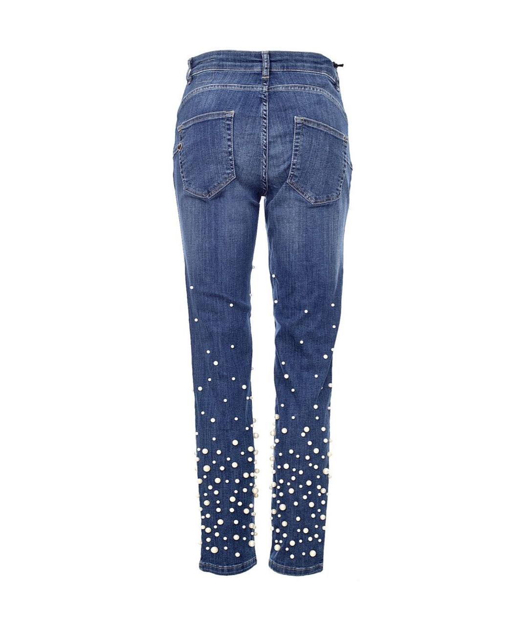 TWIN-SET Синие хлопко-эластановые джинсы слим, фото 2