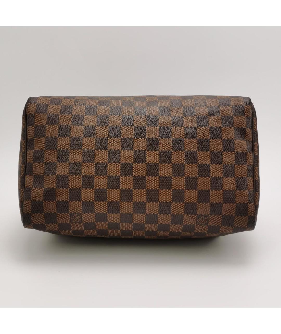 LOUIS VUITTON Коричневая кожаная сумка с короткими ручками, фото 5